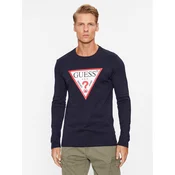 Guess Majica z dolgimi rokavi Original Logo M2YI31 I3Z14 Mornarsko modra Slim Fit
