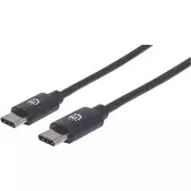 Manhattan Hi-Speed USB-C Cable, Type-C Male to Type-C Male, 2 m (6 ft.), Black