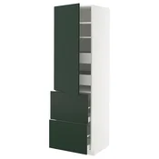 METOD/MAXIMERA Visoka omara+plc/4prd/vrata/2 ličn, bela/Havstorp globoka zelena, 60x60x200 cm