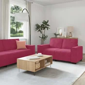 3-dijelni set sofa s jastucima, vinsko crveni baršun
