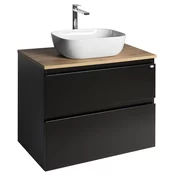 ALTAIR Vanity Unit z desko 78,5 cm, črna mat/hrast emporio - Črna - 78,5x61,8x45,7 cm - Aqualine - ALTAIR II - 24 - MDF/laminat - 785 - 618 - 457 - 14