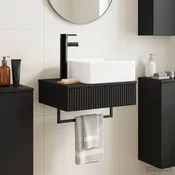 Zidni sudoper Crna 50 x 41 x 39 cm Konstruirano drvo