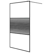 Vidaxl Pregrada za tuš črna 115x195 cm prozorno ESG steklo