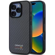 Mikrofon Red Bull Carbon sijoč ovitek z MagSafe logotipom za iPhone 16 Pro črn (RBHMP16L24CFILSK)