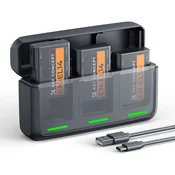 K&F Concept baterie Nikon EN-EL14 1050mAh, 3 ks + úložné pouzdro na 3 baterie