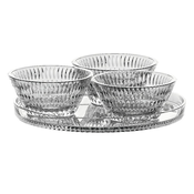 Skleda za tapas ETHNO, 190 ml, set 3 kosov, s krožnikom, prozorno, Nachtmann