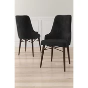 Hanah Home Set stolica Neta, 46x95x42 cm, 6 komada, Braon-crne