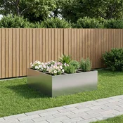 vidaXL Vrtni lonček Srebrna 100 x 100 x 40 cm Pocinkano jeklo