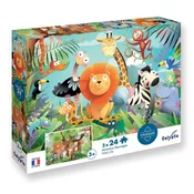 SENTOSPHERE Otroške puzzle Živali iz Savane 2x24 kosov
