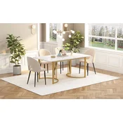 SONNENH Jedilna miza, 140 x 80 cm, MDF, bela, 140 x 80 x 75 cm, za jedilnico