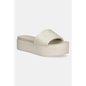 Calvin Klein Jeans Natikači Flatform Sandal Slide In Nylon YW0YW01791 Écru