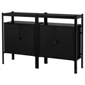 BROR Spojene police s elementima, crna, 170x40x110 cm