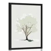 Plakat drevo s pridihom minimalizma - 30x45 black