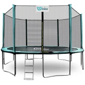 INLEA PREMIUM Jump Trampolin 430 cm z zunanjo zaščitno mrežo - temnozelena