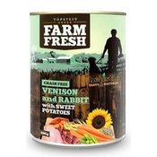 Farm Fresh Dog Venision&Rabit+Sladki krompir konz. 800g