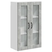 Vidaxl Stenski stekleni omarica LUCCA Betonsko siva 60 x 31 x 100 cm