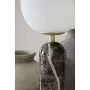 Globen Lighting namizna svetilka Torrano, rjava, višina 53 cm - Dnevna soba/jedilnica - Dizajn - rjava marmorirana, bela, brušena medenina - Steklo