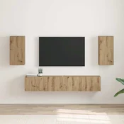 vidaXL TV stenska omara 2 pcs Oreh 30 x 31 x 60 cm Konstruiran les