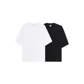 Bershka Majica  črna / bela