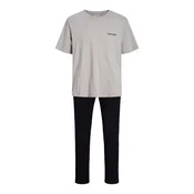 JACK & JONES Duga pidžama JACEVEREST siva / crna
