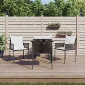 Vrtne stolice s jastucima 4 kom smede 54x61x83 cm od poliratana