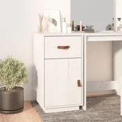 Greatstore Omarica za pisalno mizo bela 40x50x75 cm trdna borovina