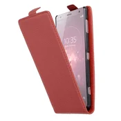 Cadorabo Cadorabo Ohišje, združljivo z Sony Xperia XZ2 v rdeče sladkorno jabolko - Zaščitni ovitek v obliki flipa iz teksturiranega umetnega usnja, (20562248)