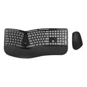 Conceptronic ERGO Wireless Ergonomic Keyboard & Mouse Kit, QWERTY EN (US), črna
