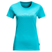 Womens T-shirt Jack Wolfskin Crosstrail Graphic T Dark Aqua