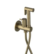 ULTRAMIX skrita mešalna baterija za bidet s tušem Stop, okrogla, zlata mat - Zlata mat barva - Sapho - ULTRAMIX - 72 - Medeninasti - Vzvod - Lepilo - Drugo - Krožni - 122 - 14