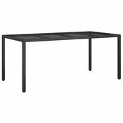 Vidaxl Vrtna miza Črna 190 x 90 x 75 cm poli ratan