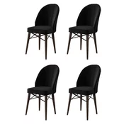 Hanah Home Set stolica Ritim, 44x96x42 cm, 4 komada, Braon-crne