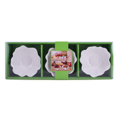 DIKER HOME Set porcelanskih cinija, 9x9cm, 3 komada, Beli