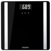 Northix Digitalna tehtnica telesne maščobe s senzorjem BIA, črna, nosilnost 180 kg