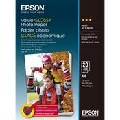 Epson Value Glossy Photo Paper, C13S400035, fotografski papir, sijajni, bel, A4, 183 g/m2, 20 kosov, brizgalni