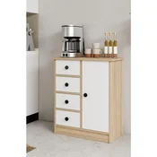 Hanah Home višenamenski ormaric Elmar, 66 cm, hrast Sonoma / beli
