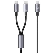 USAMS USAMS kabel 2v1 2xUSB-C 72W 1,2m aluminijast podatkovni kabel Sufeng serija SJ740USB101 (US-SJ740)