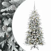 Vidaxl Umetna božična jelka z bučko 150 cm 150 LED Toplo bela