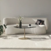 Hanah Home Klub sto Soho 85x40x67cm Tamnosivo-Zlatni