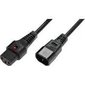 MicroConnect Kabel napajalni C13 IEC Lock - C14, 4m Črn
