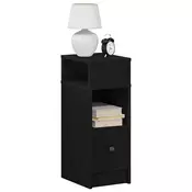Vidaxl vidaXL Nočna omarica s predalom črna 25x31x66 cm