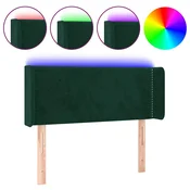 Vidaxl LED posteljno vzglavje temno zeleno 103x16x78/88 cm žamet