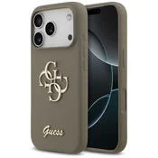 Guess GUESS etui za iPhone 17 Pro GUHCP17LSC4GSMW (silikonsko z velikim napisom 4G) rjavo