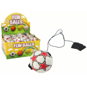 PU nogometna lopta s Jojo elasticnom trakom za odskakanje, bijela, crvene zvjezdice
