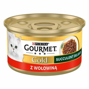 slomart PURINA Gourmet Gold Sočne Delicije Govedina - vlažna hrana za mačke - 85g - brez umetnih barvil in konzervansov