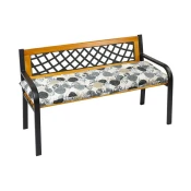 Prešita sedežna klop - 40x120 cm - Plesna siva, bela