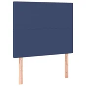 Vidaxl Vzglavje postelje modro 80x5x118/128 cm blago