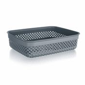 BRILANZ Košara za shranjevanje 24,5 x 19,5 x 6 cm, 2,2 l, antracit, komplet 6 kosov