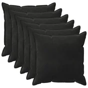 vidaXL Prevleka za blazino 6 pcs HOUTEN Črna 65 x 65 cm Žamet
