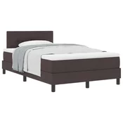 Vidaxl Postelja boxspring z vzmetnico Temno rjava 120 x 190 cm blago